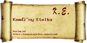 Kemény Etelka névjegykártya