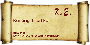 Kemény Etelka névjegykártya